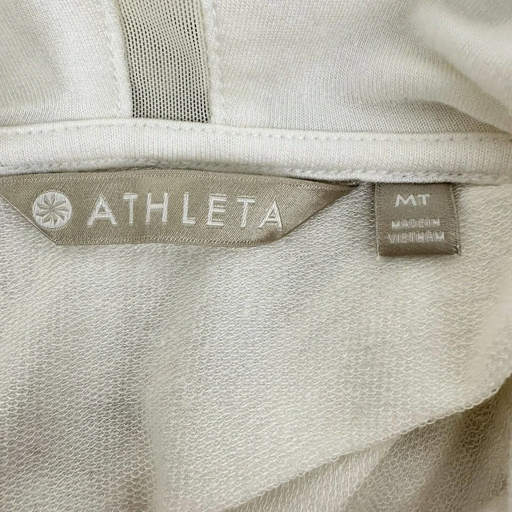ATHLETA Open Hearted Pullover Hoodie Sweatshirt Womens Size Medium Tall White‎